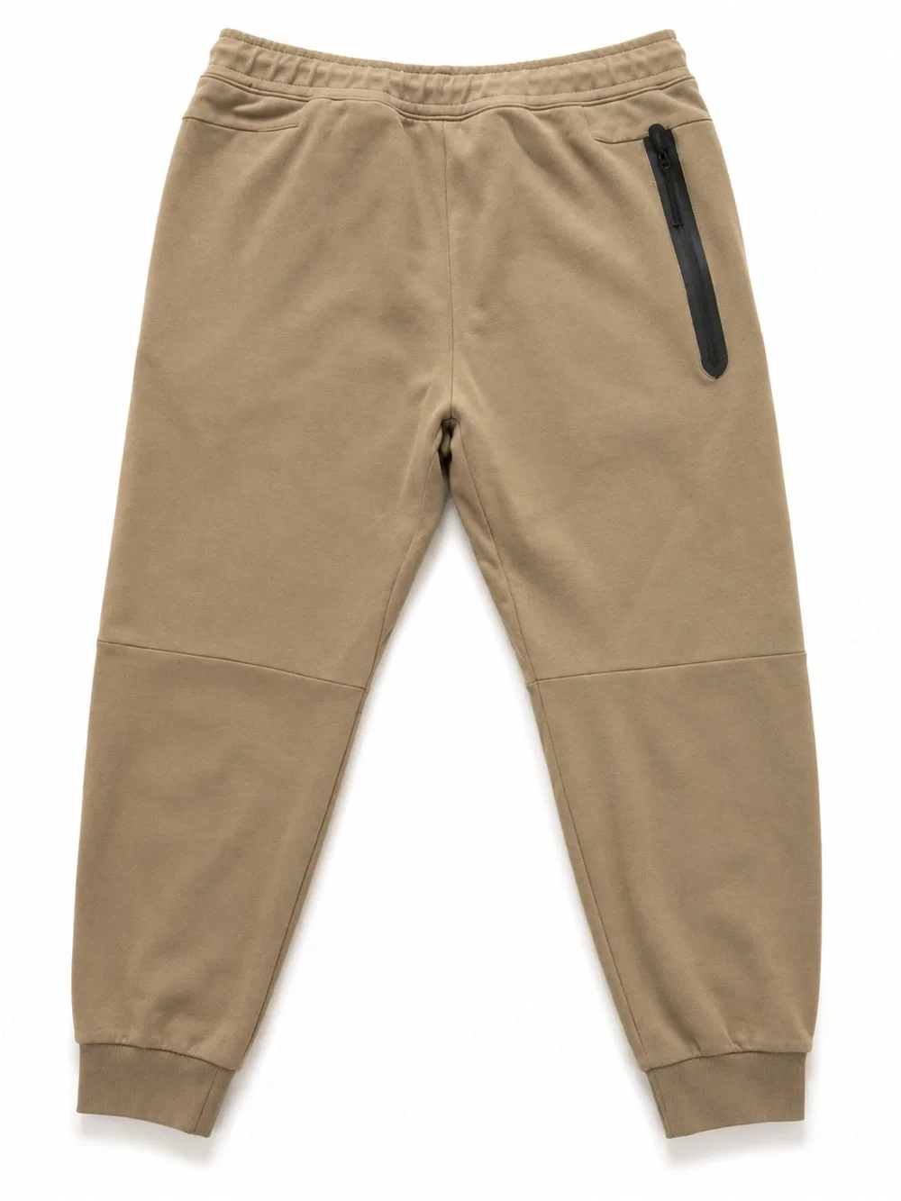 Nike Men’s Tan Khaki Jogger Sweatpants Size Large L Black Zip Pocket